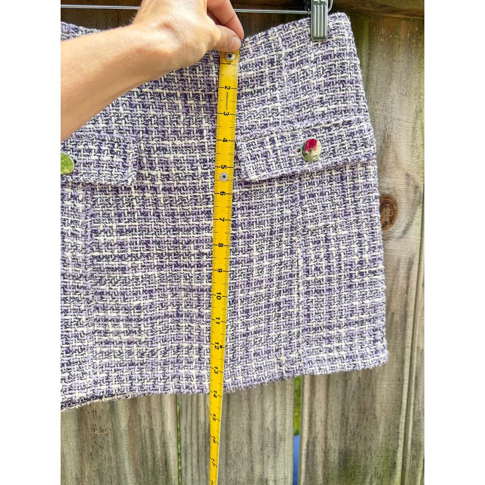 Zara Lilac Bouclé Tweed Skirt Set | Cropped Jacket - Picture 9 of 12